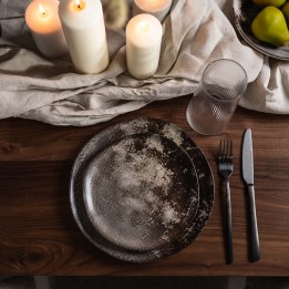 Grey and brown dinner plate - Savannah - Kare Design