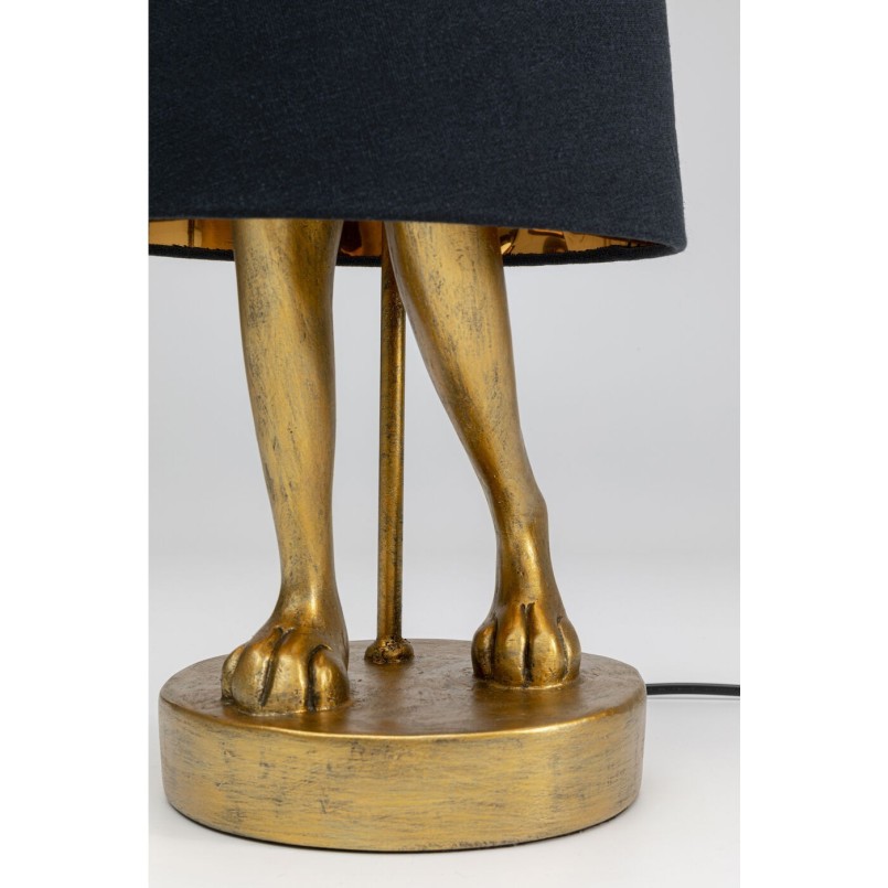 Golden rabbit table lamp with black shade - Animal - Kare Design