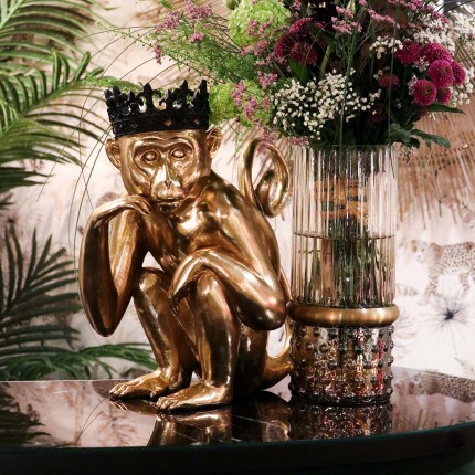 Déco singe roi assis doré Kare Design
