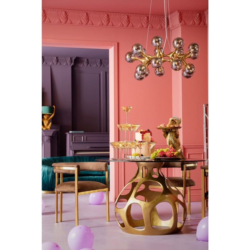Modern glass and gold steel suspension - Atomic Balls - Kare Design