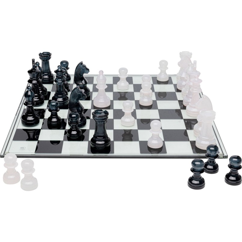 Black and white transparent chess set - Kare Design