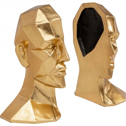 Serre-livres visage doré set de 2 Kare Design