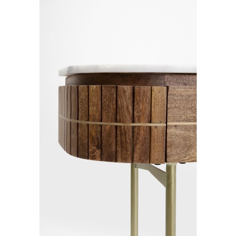 Solid mango and white marble console - Grace - Kare Design