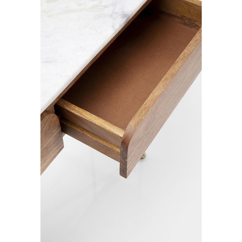 Solid mango and white marble console - Grace - Kare Design