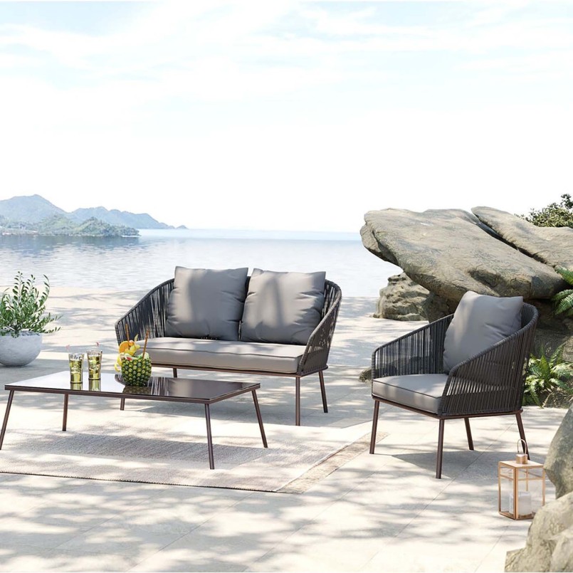 Salon de jardin gris anthracite - Elba - Kare Design