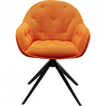 Chaise avec accoudoirs pivotante Carlito Mesh orange Kare Design