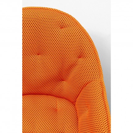 Chaise avec accoudoirs pivotante Carlito Mesh orange Kare Design