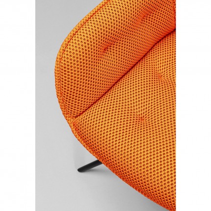 Chaise avec accoudoirs pivotante Carlito Mesh orange Kare Design