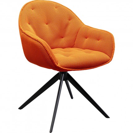 Chaise avec accoudoirs pivotante Carlito Mesh orange Kare Design