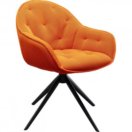 Chaise avec accoudoirs pivotante Carlito Mesh orange Kare Design