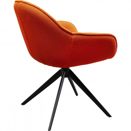 Chaise avec accoudoirs pivotante Carlito Mesh orange Kare Design