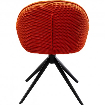 Chaise avec accoudoirs pivotante Carlito Mesh orange Kare Design