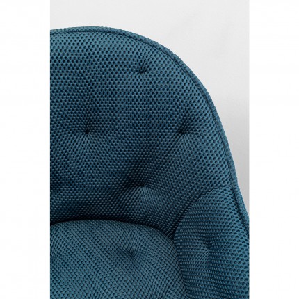 Chaise avec accoudoirs pivotante Carlito Mesh bleue Kare Design