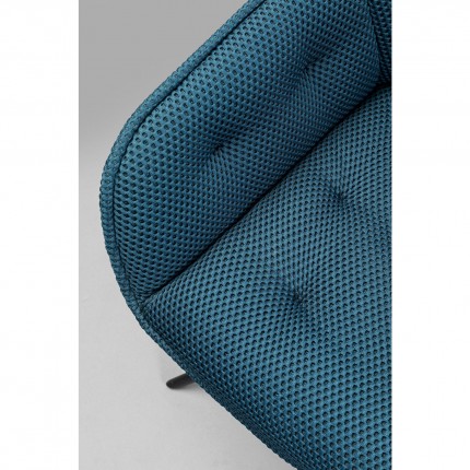 Chaise avec accoudoirs pivotante Carlito Mesh bleue Kare Design