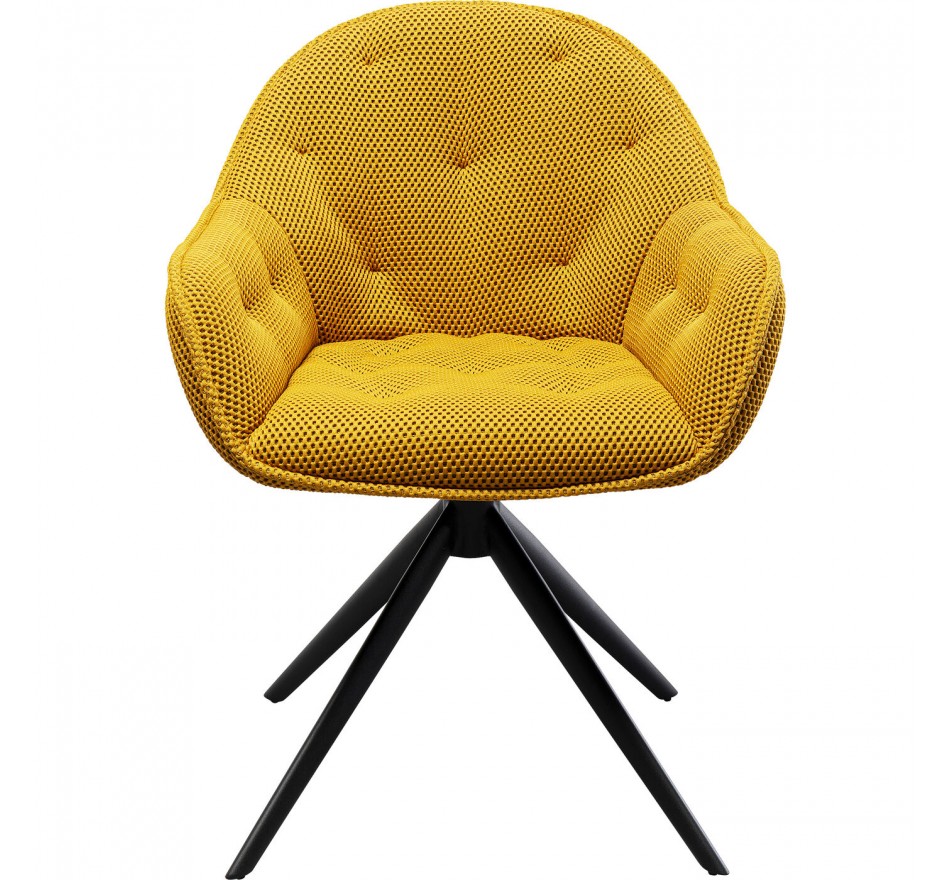 Swivel chair with armrests Carlito Mesh yellow Kare Design Swivel chair with armrests Carlito Mesh yellow Kare Design