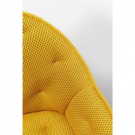 Chaise avec accoudoirs pivotante Carlito Mesh jaune Kare Design