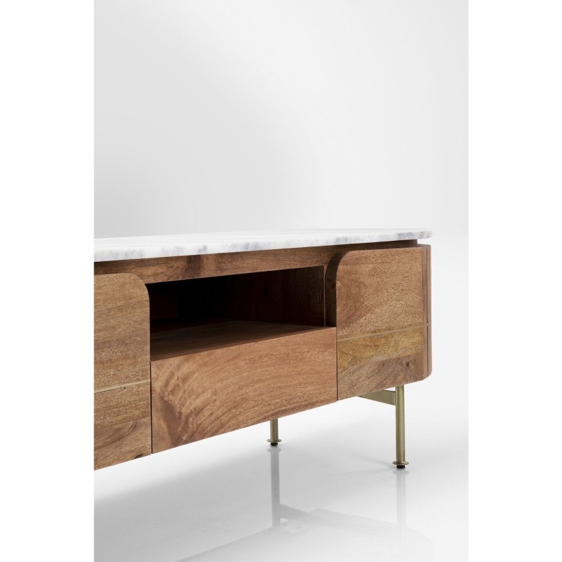 Wooden TV stand with marble top - Grace - Kare Design