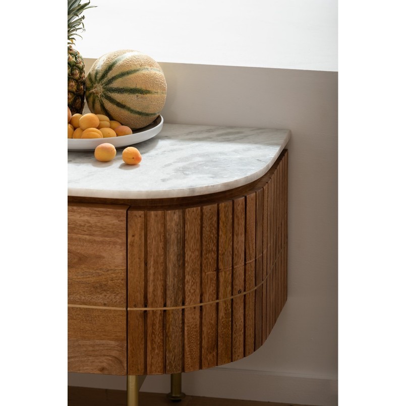 Wooden TV stand with marble top - Grace - Kare Design