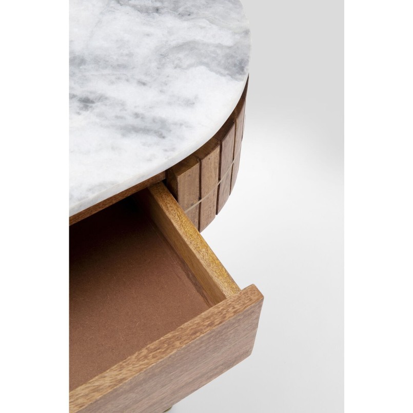 Solid mango and white marble console - Grace - Kare Design