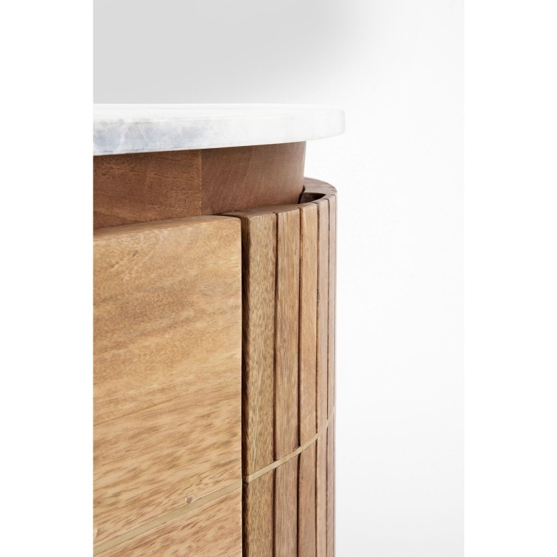 Solid mango and white marble sideboard - Grace - Kare Design