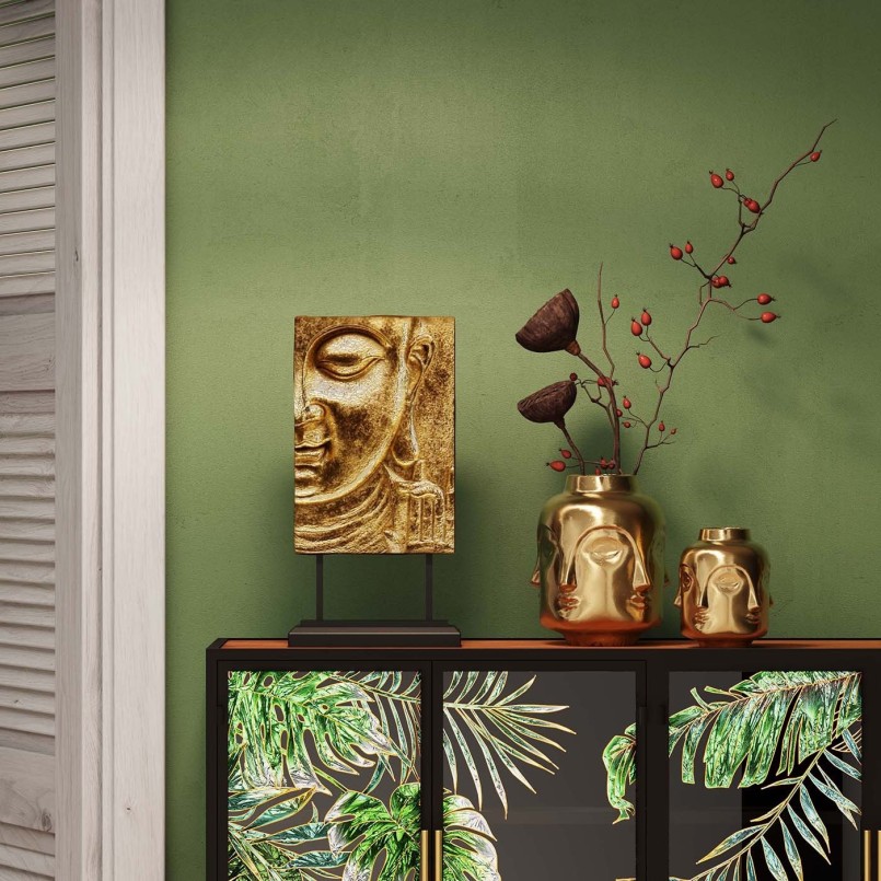 Glass door sideboard with tropical leaves - Jungle - Kare Design