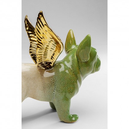 Déco bouledogue imitation pierre ailes dorées Kare Design