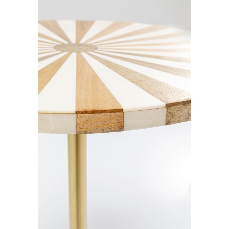 Round white and gold side table - Domero Cirque - Kare Design