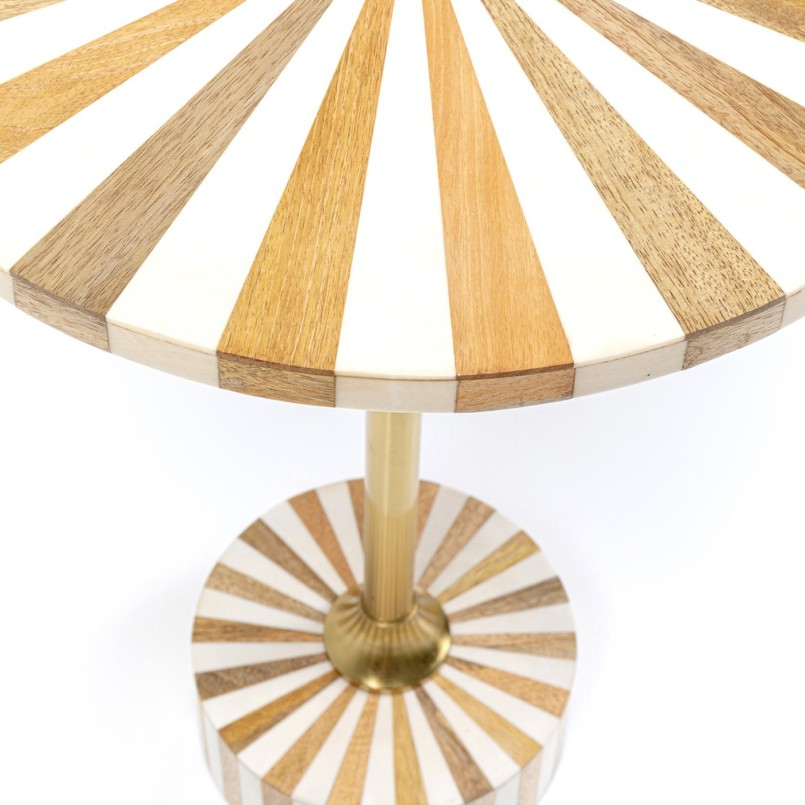 Round white and gold side table - Domero Cirque - Kare Design