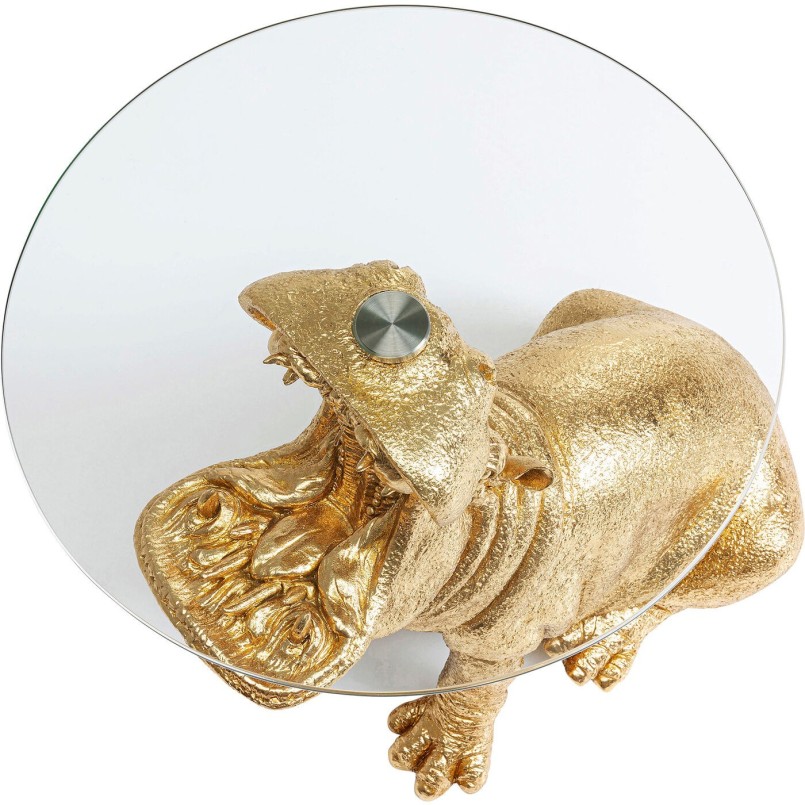 Golden hippopotamus side table - Kare Design