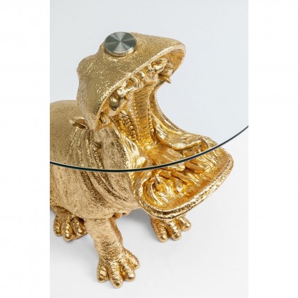 Table d'appoint hippopotame doré Kare Design