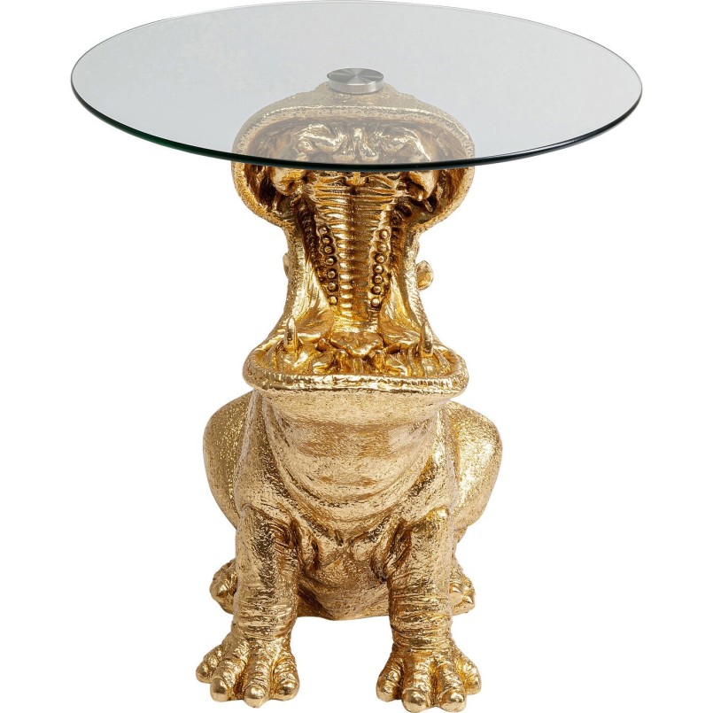 Golden hippopotamus side table - Kare Design