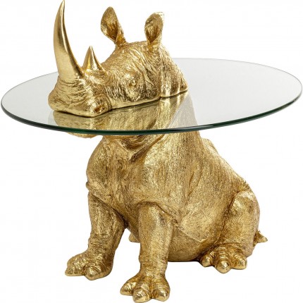 Table d'appoint rhinocéros doré Kare Design
