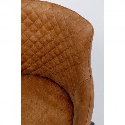 Chaise avec accoudoirs pivotante Coco marron Kare Design
