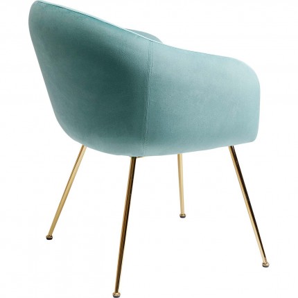 Chaise avec accoudoirs Lorena velours bleu Kare Design