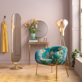 Miroir sur pied ovale doré - Curve - Kare Design