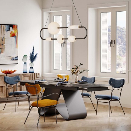 Table à rallonges Bellagio 180x95cm noire Kare Design