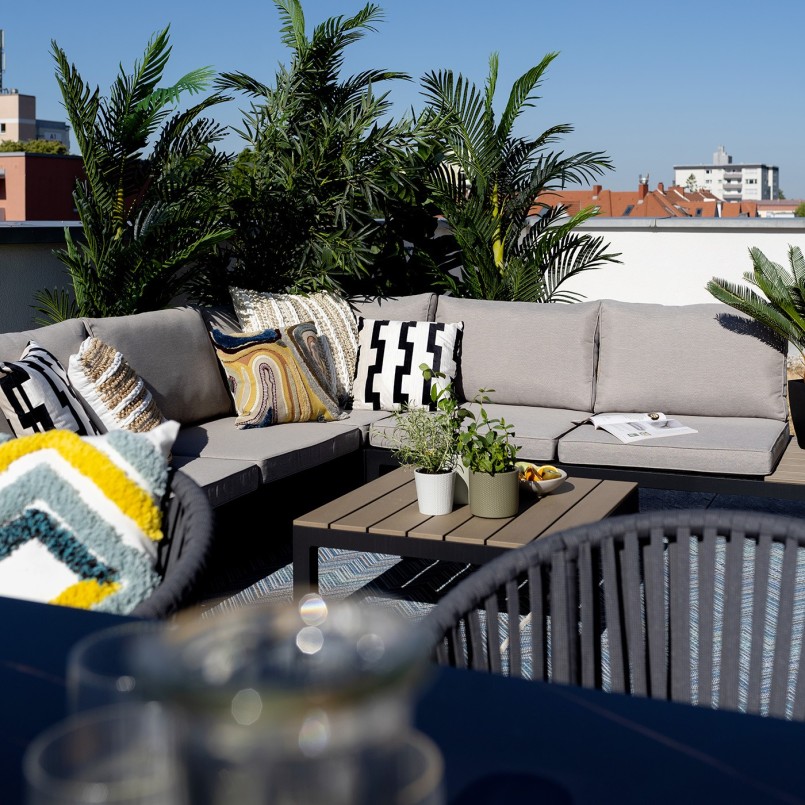 Salon de jardin noir et gris - Holiday - Kare Design