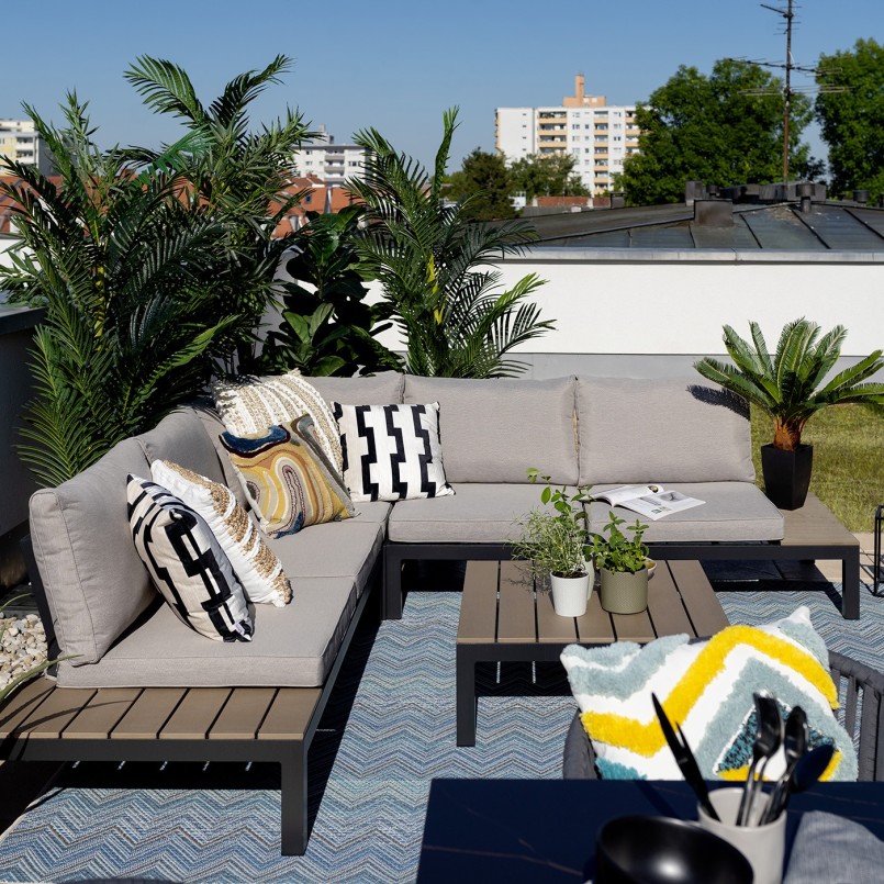 Salon de jardin noir et gris - Holiday - Kare Design