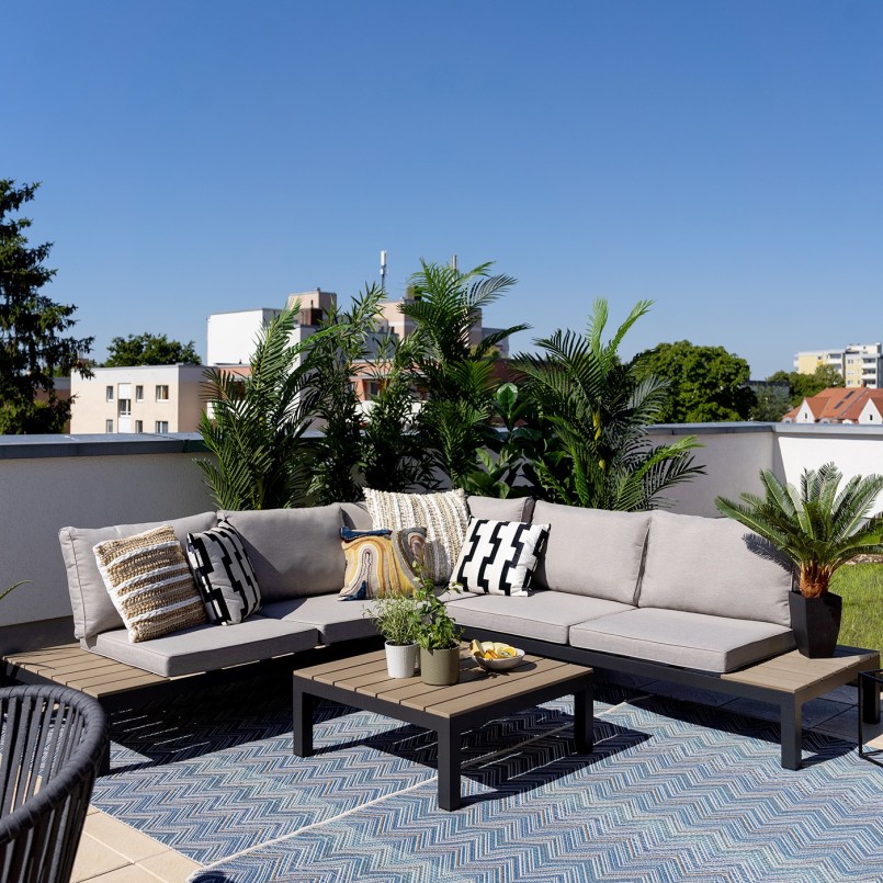 Salon de jardin noir et gris - Holiday - Kare Design