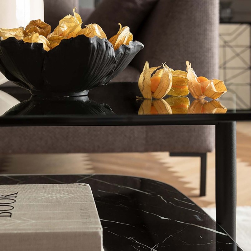 Coupe fleur dorée et noire - Kare Design