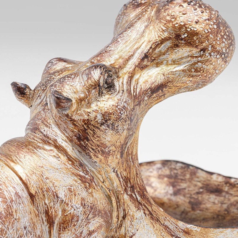 Coupe en polyrésine hippopotame cuivré - Kare Design