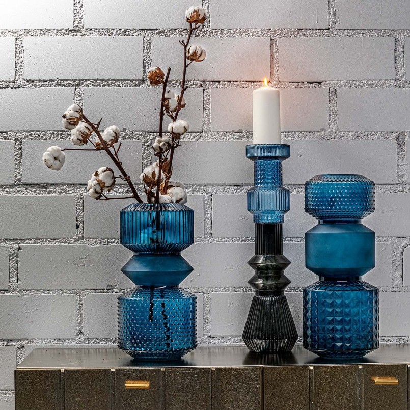 Blue glass vase - Marvelous Duo - Kare Design