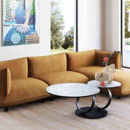 Table basse pivotante noire en verre texturé - Beverly Bubble - Kare Design