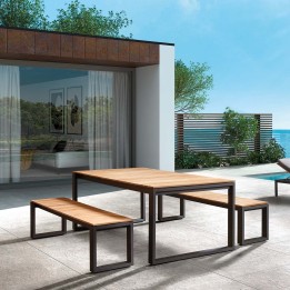 Banc de jardin Marcelo 195x40cm noir Gescova