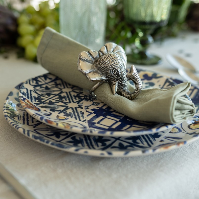 Blue and white dinner plates - Fresco - Kare Design