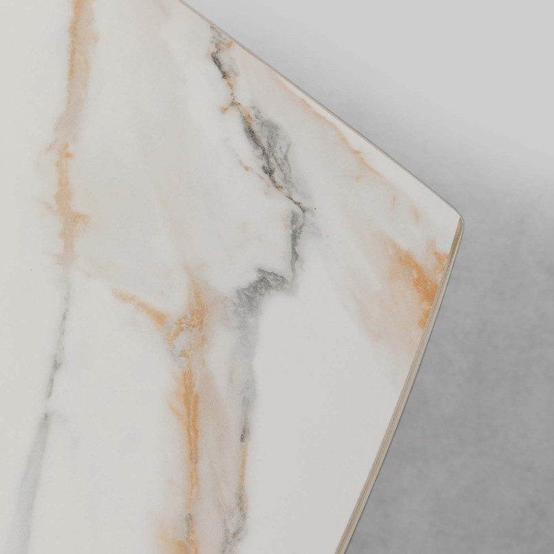 Table contemporaine à rallonges en grès blanc - Twist - Kare Design
