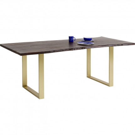 Table Harmony noyer laiton 200x100cm Kare Design