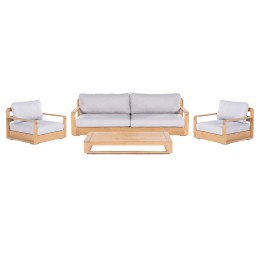 Light grey and teak garden furniture - Como - Gescova