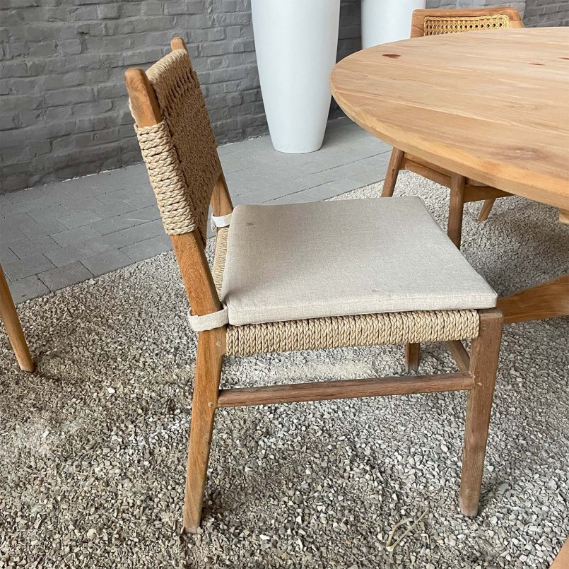 Chaise de jardin en teck et corde - Menorca - Gescova