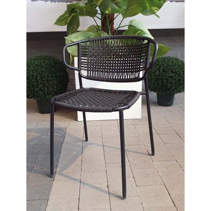 Chaise de jardin Forli noire Gescova